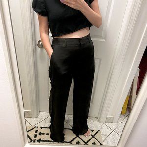 J. Crew: Full Length Wide Leg Pants in Satin